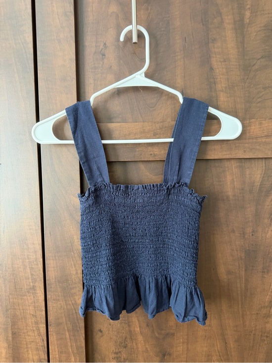 Uniqlo Tops - Uniqlo Navy Smocked Tank Top
